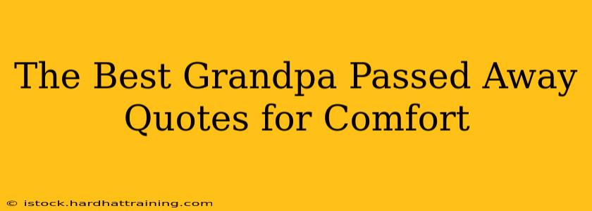 The Best Grandpa Passed Away Quotes for Comfort