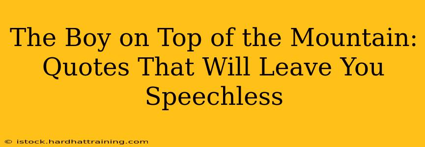 The Boy on Top of the Mountain: Quotes That Will Leave You Speechless