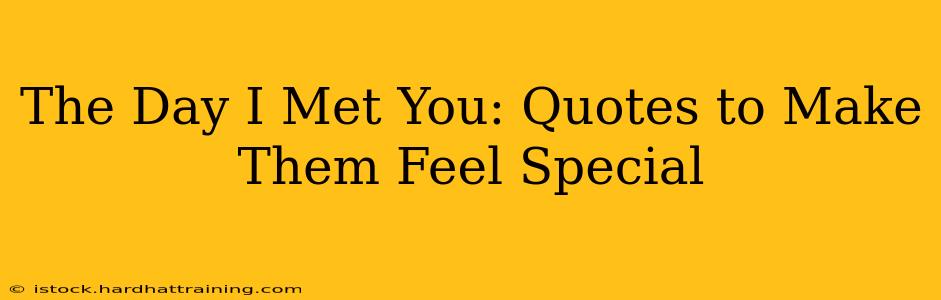 The Day I Met You: Quotes to Make Them Feel Special