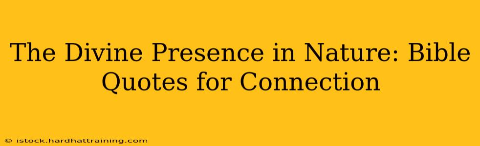 The Divine Presence in Nature: Bible Quotes for Connection