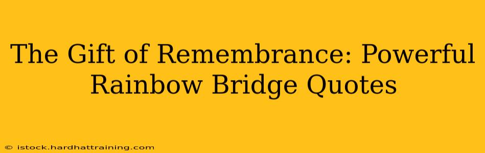 The Gift of Remembrance: Powerful Rainbow Bridge Quotes