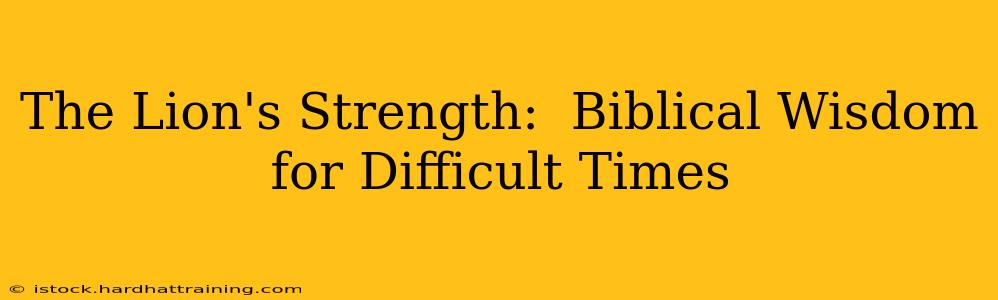 The Lion's Strength:  Biblical Wisdom for Difficult Times