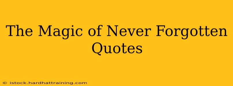 The Magic of Never Forgotten Quotes