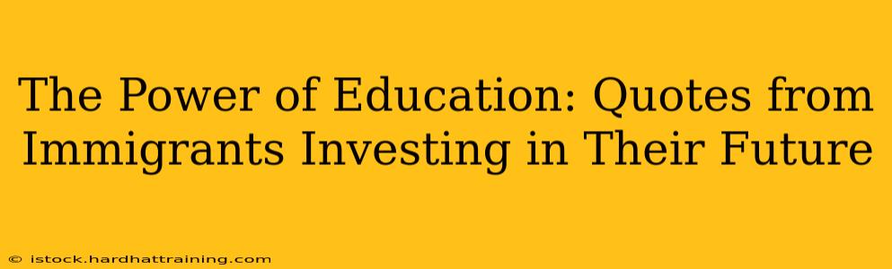 The Power of Education: Quotes from Immigrants Investing in Their Future