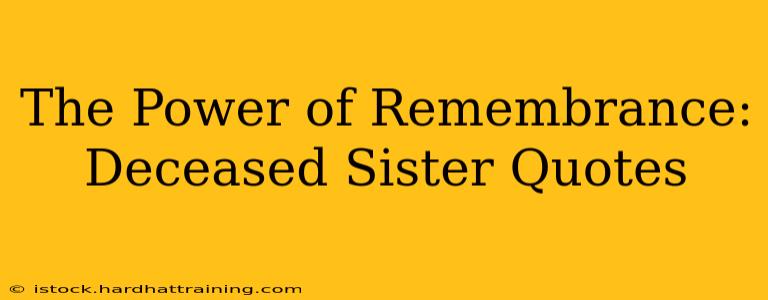The Power of Remembrance: Deceased Sister Quotes