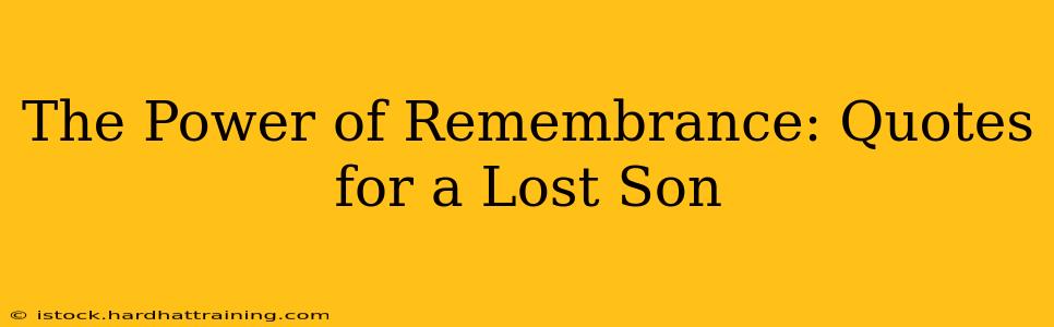 The Power of Remembrance: Quotes for a Lost Son