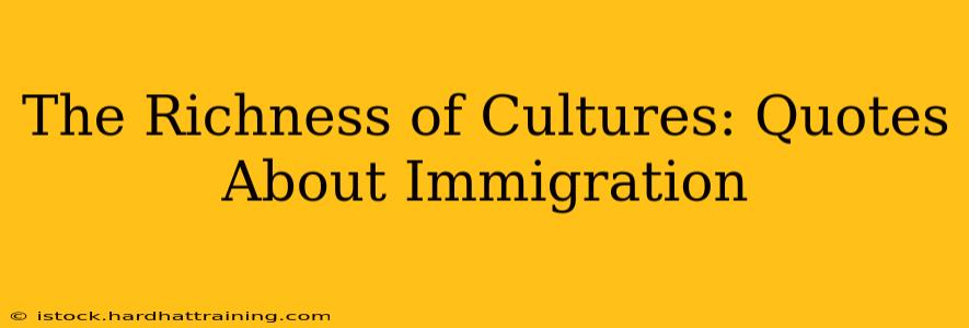 The Richness of Cultures: Quotes About Immigration