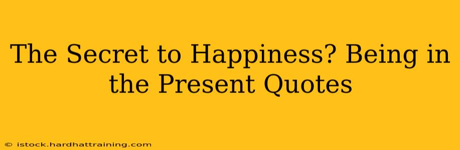 The Secret to Happiness? Being in the Present Quotes