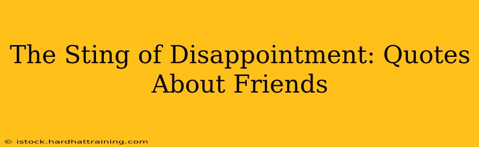 The Sting of Disappointment: Quotes About Friends