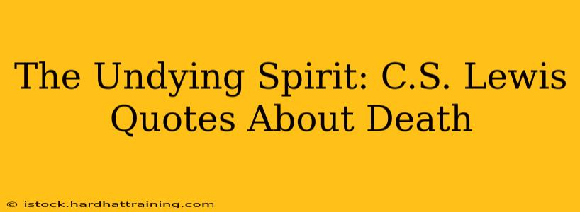 The Undying Spirit: C.S. Lewis Quotes About Death