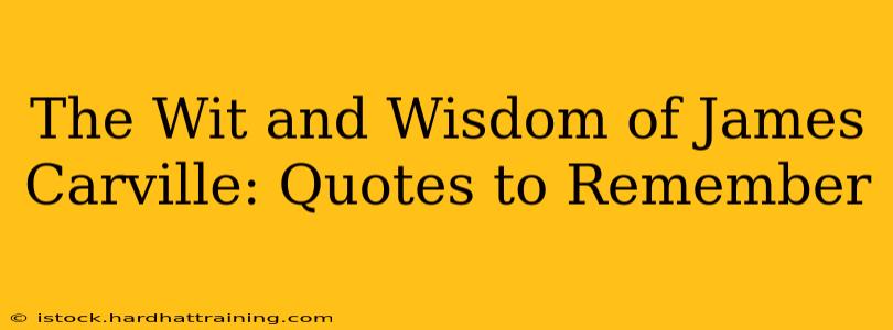 The Wit and Wisdom of James Carville: Quotes to Remember