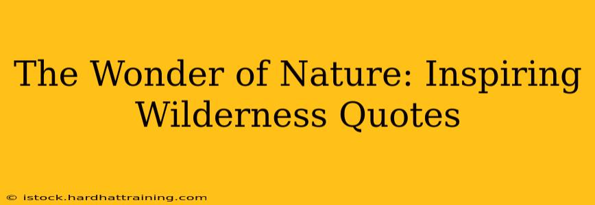The Wonder of Nature: Inspiring Wilderness Quotes