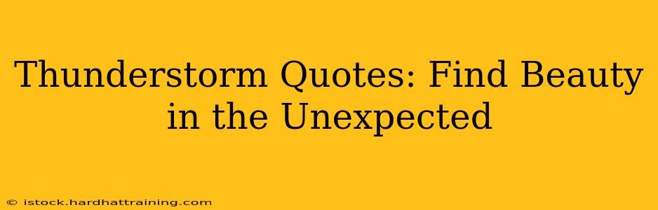 Thunderstorm Quotes: Find Beauty in the Unexpected