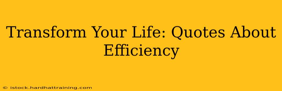 Transform Your Life: Quotes About Efficiency