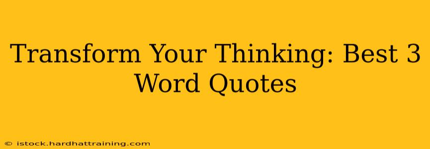 Transform Your Thinking: Best 3 Word Quotes