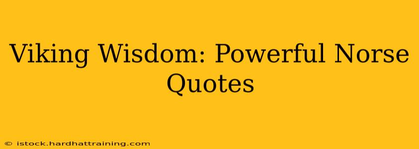 Viking Wisdom: Powerful Norse Quotes