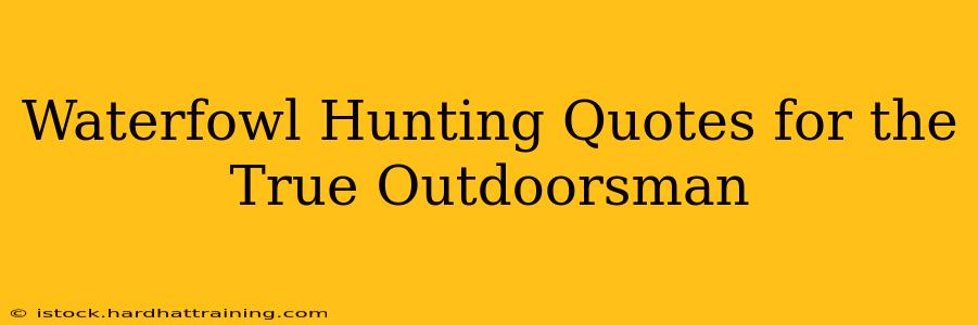 Waterfowl Hunting Quotes for the True Outdoorsman