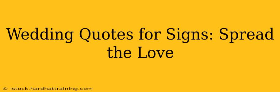 Wedding Quotes for Signs: Spread the Love