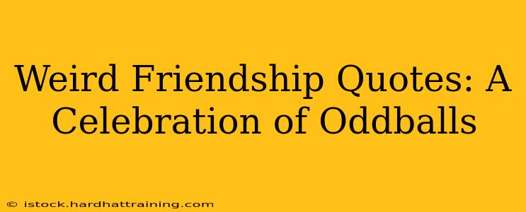 Weird Friendship Quotes: A Celebration of Oddballs