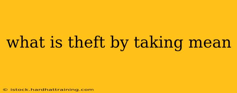 what is theft by taking mean