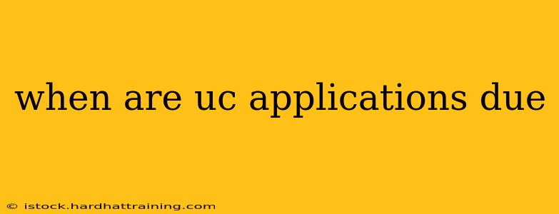 when are uc applications due