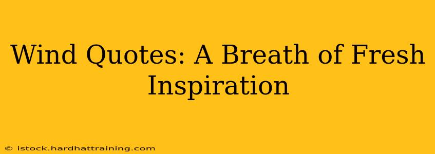 Wind Quotes: A Breath of Fresh Inspiration