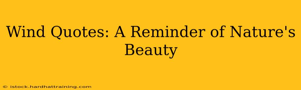 Wind Quotes: A Reminder of Nature's Beauty