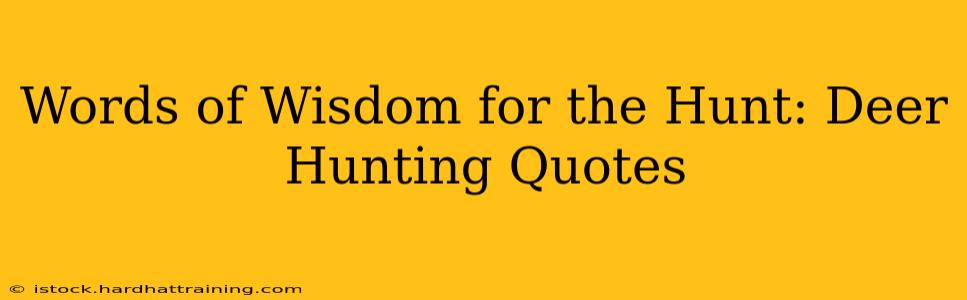 Words of Wisdom for the Hunt: Deer Hunting Quotes