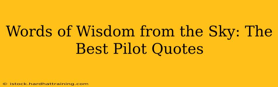 Words of Wisdom from the Sky: The Best Pilot Quotes