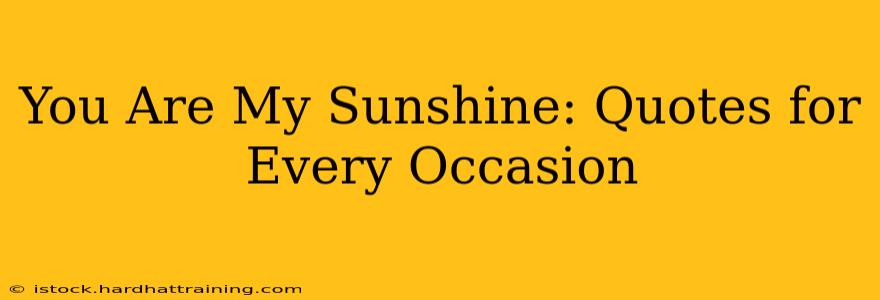 You Are My Sunshine: Quotes for Every Occasion