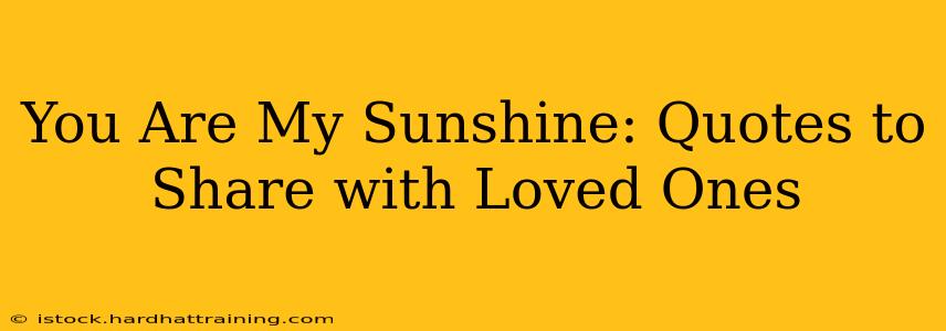 You Are My Sunshine: Quotes to Share with Loved Ones